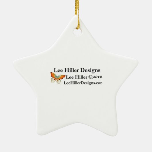 Sakura Cherry Blossom met Blue Keramisch Ornament (Achterkant)