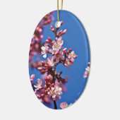 Sakura Cherry Blossom met Blue Keramisch Ornament (Links)