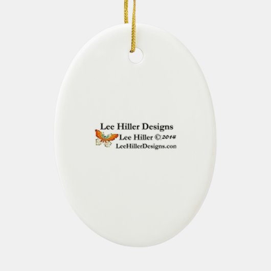 Sakura Cherry Blossom met Blue Keramisch Ornament (Achterkant)