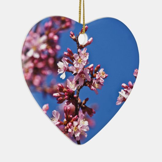 Sakura Cherry Blossom met Blue Keramisch Ornament (Rechts)