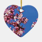 Sakura Cherry Blossom met Blue Keramisch Ornament (Voorkant)