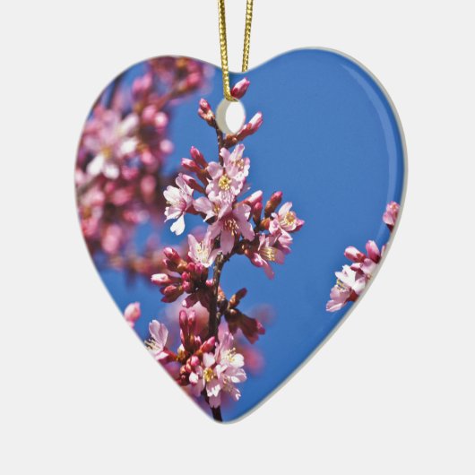Sakura Cherry Blossom met Blue Keramisch Ornament (Links)