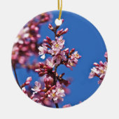 Sakura Cherry Blossom met Blue Keramisch Ornament (Voorkant)