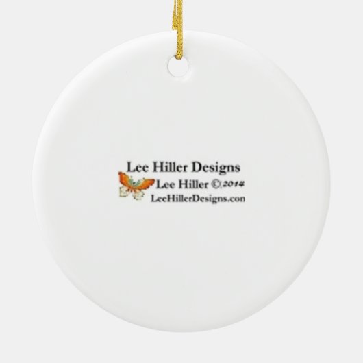 Sakura Cherry Blossom met Blue Keramisch Ornament (Achterkant)