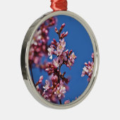 Sakura Cherry Blossom met Blue Metalen Ornament (Rechts)
