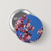 Sakura Cherry Blossom met Blue Ronde Button 5,7 Cm (Voorkant /achterkant)
