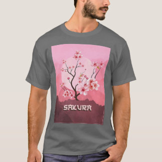  Sakura Cherry Blossom Moon Japans Grahi T-shirt