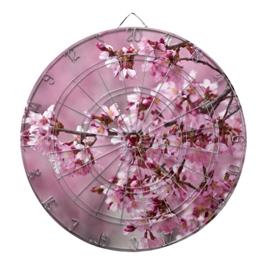 Sakura Cherry Blossom Pastel Pink Layers Dartbord (Voorkant)