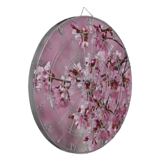 Sakura Cherry Blossom Pastel Pink Layers Dartbord (Voorkant Links)