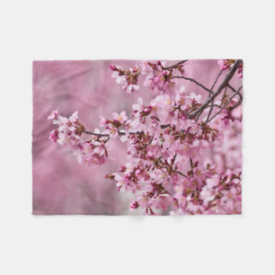 Sakura Cherry Blossom Pastel Pink Layers Fleece Deken