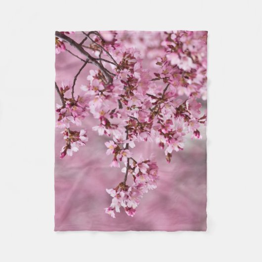 Sakura Cherry Blossom Pastel Pink Layers Fleece Deken (Voorkant)