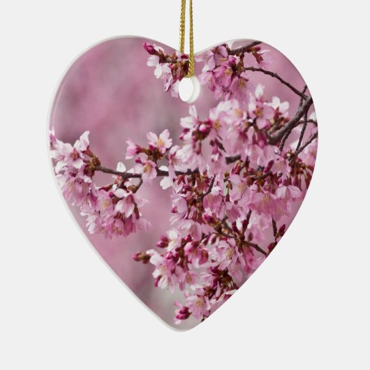 Sakura Cherry Blossom Pastel Pink Layers Keramisch Ornament (Rechts)