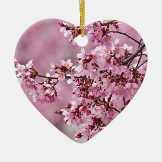 Sakura Cherry Blossom Pastel Pink Layers Keramisch Ornament (Voorkant)