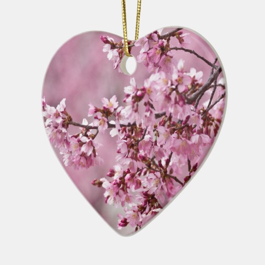 Sakura Cherry Blossom Pastel Pink Layers Keramisch Ornament (Links)