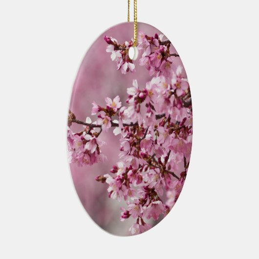 Sakura Cherry Blossom Pastel Pink Layers Keramisch Ornament (Rechts)
