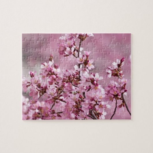 Sakura Cherry Blossom Pastel Pink Layers Legpuzzel (Horizontaal)