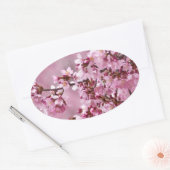 Sakura Cherry Blossom Pastel Pink Layers Ovale Sticker (Envelop)