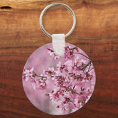 Sakura Cherry Blossom Pastel Pink Layers Sleutelhanger (Voorkant)