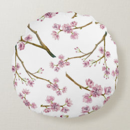 Sakura Cherry Blossom Pattern Rond Kussen