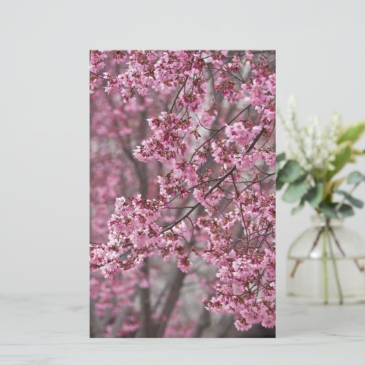 Sakura Cherry Blossom Pink Briefpapier (Staand voorkant)