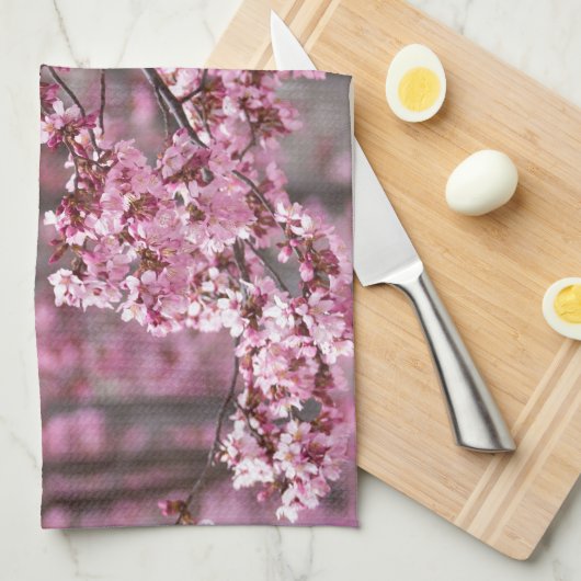 Sakura Cherry Blossom Pink Theedoek (Quarter Fold)