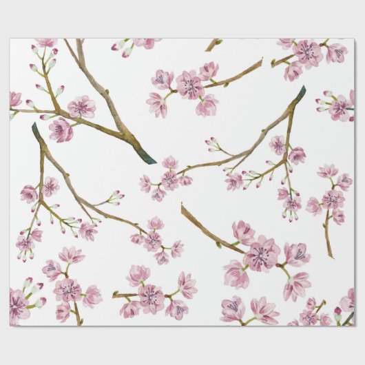 Sakura Cherry Blossom Print Cadeaupapier (Vlak)