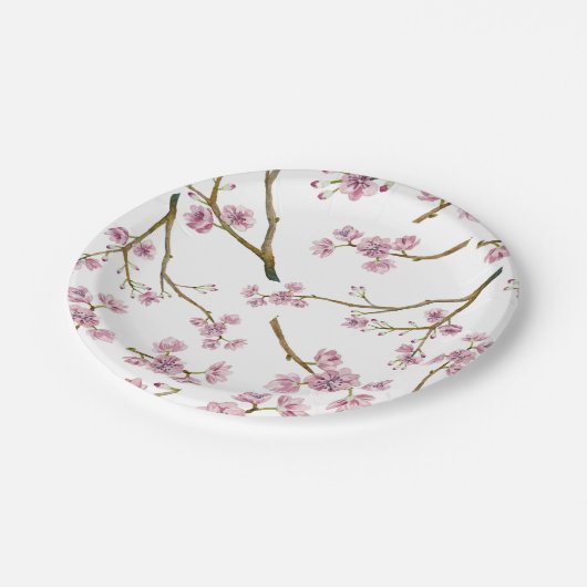 Sakura Cherry Blossom Print Papieren Bordje (Gekanteld)