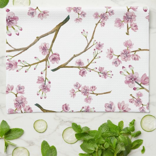 Sakura Cherry Blossom Print Theedoek (Gevouwen)