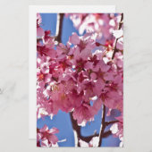 Sakura Cherry Blossom Red Stars Briefpapier (Voorkant / Achterkant)