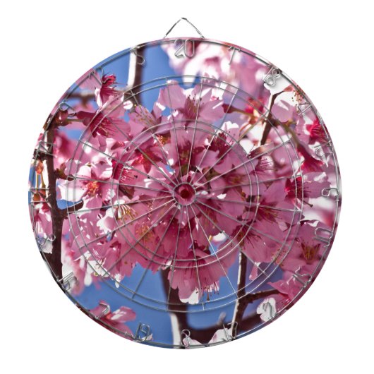 Sakura Cherry Blossom Red Stars Dartbord (Voorkant)