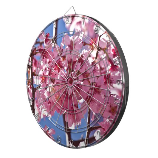 Sakura Cherry Blossom Red Stars Dartbord (Voorkant Rechts)