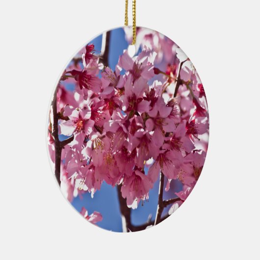 Sakura Cherry Blossom Red Stars Keramisch Ornament (Rechts)