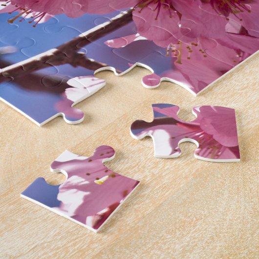 Sakura Cherry Blossom Red Stars Legpuzzel (Zijkant)