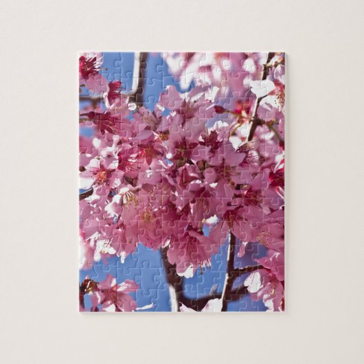 Sakura Cherry Blossom Red Stars Legpuzzel (Verticaal)