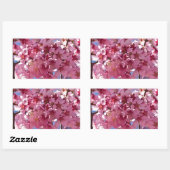 Sakura Cherry Blossom Red Stars Rechthoekige Sticker (Vel)