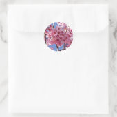 Sakura Cherry Blossom Red Stars Ronde Sticker (Tas)