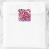 Sakura Cherry Blossom Red Stars Vierkante Sticker (Tas)