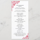 Sakura – Cherry Blossom Sakura Wedding Programmakaart (Achterkant)