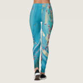 sakura cherry blossom sun blue japan schilderij yo leggings (Achterkant)