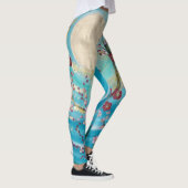 sakura cherry blossom sun blue japan schilderij yo leggings (Rechts)