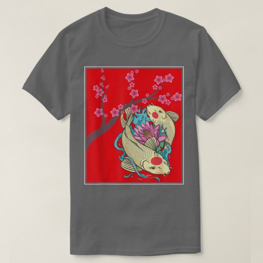 Sakura Cherry Blossom Taisho Sanke Japanse vis K T-shirt (Design voorkant)