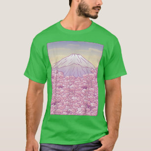 Sakura Cherry Blossom Tree Japan Fuji Japanse Gra T-shirt