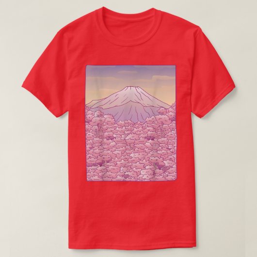 Sakura Cherry Blossom Tree Japan Fuji Japanse Gra T-shirt (Design voorkant)