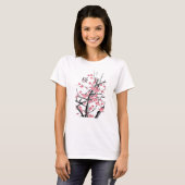 Sakura Cherry Blossom Tree Japans Kanji Artwork T-shirt (Voorkant volledig)