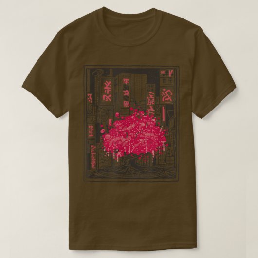 Sakura Cherry Blossom Tree Japanse straat art nat T-shirt (Design voorkant)