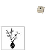 Sakura Cherry Blossom Vaas 1x1 Rubberstempel (Gestempeld)