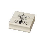 Sakura Cherry Blossom Vaas Monogram Initialen Rubberstempel (Stempel)