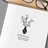 Sakura Cherry Blossom Vase Adres Rubberstempel