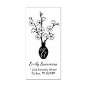 Sakura Cherry Blossom Vase Adres Rubberstempel (Afrduk)