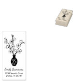 Sakura Cherry Blossom Vase Adres Rubberstempel (Gestempeld)